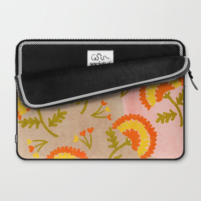 Red and Orange Marigold print - Mexico City Marigold Market Laptop Sleeve Gallery Image 2