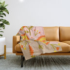 Red and Orange Marigold print - Mexico City Marigold Market Throw Blanket Gallery Image 1