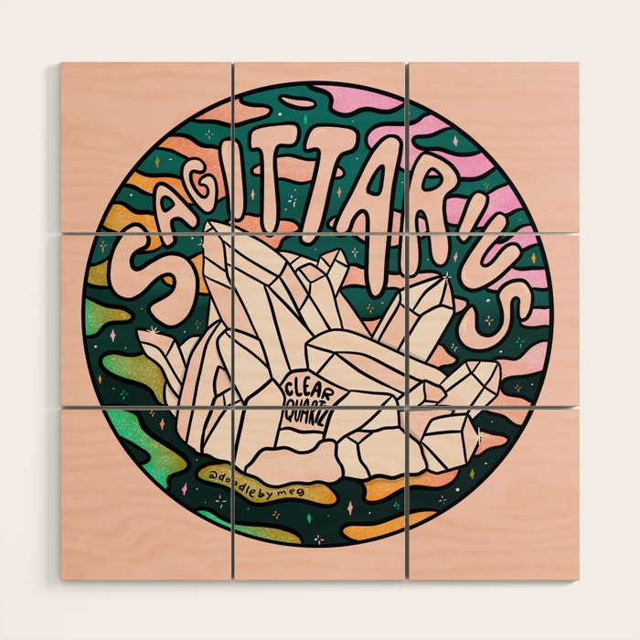 Sagittarius Crystal Wood Wall Art Gallery Image 1
