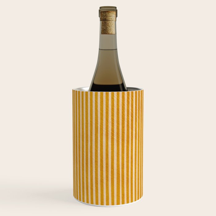 Mustard Geometric Lines Drawing Modern Artwork Wine Chiller Gallery Image 1
