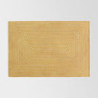 Mustard Geometric Lines Drawing Modern Artwork Rug Gallery Image 2