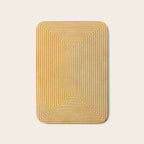 Mustard Geometric Lines Drawing Modern Artwork Bath Mat Gallery Image 1