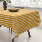 Mustard Geometric Lines Drawing Modern Artwork Tablecloth Gallery Image 3