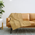 Mustard Geometric Lines Drawing Modern Artwork Throw Blanket Gallery Image 1