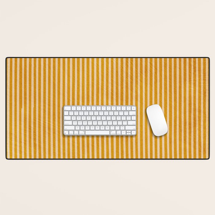 Mustard Geometric Lines Drawing Modern Artwork Desk Mat Gallery Image 1