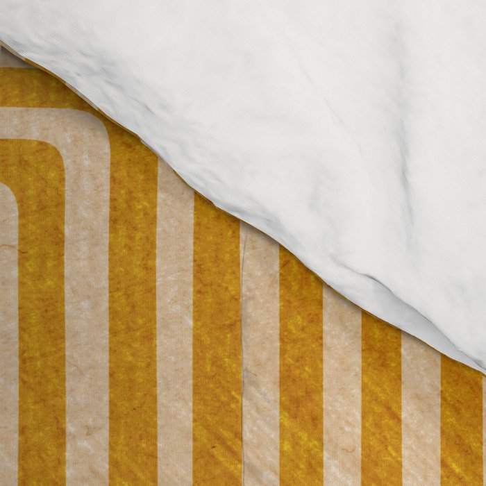 Mustard Geometric Lines Drawing Modern Artwork Comforter Gallery Image 4