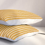 Mustard Geometric Lines Drawing Modern Artwork Pillow Sham Gallery Image 3