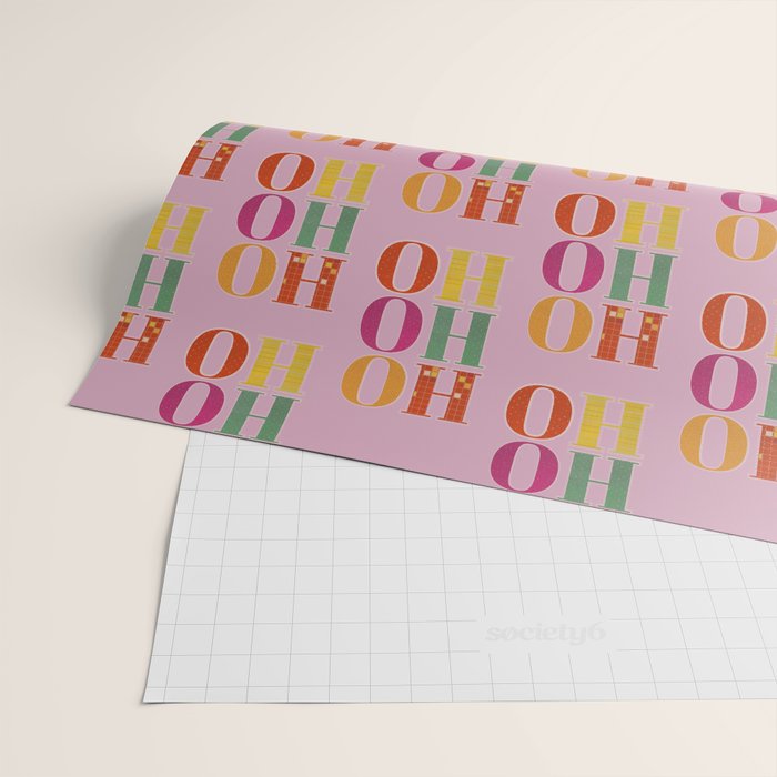 HO HO HO Festive Letters Wrapping Paper Gallery Image 2