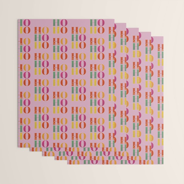 HO HO HO Festive Letters Wrapping Paper Gallery Image 3