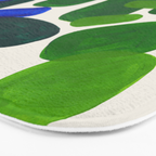 Minimalist Modern Mid Century Colorful Abstract Shapes Phthalo Blue Lime Green Gradient Overlapping Bath Mat Gallery Image 3