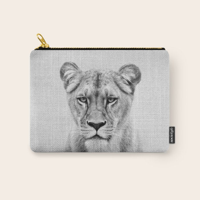 Lioness - Black & White Carry All Pouch Gallery Image 1