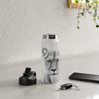 Lioness - Black & White Water Bottle Gallery Image 5