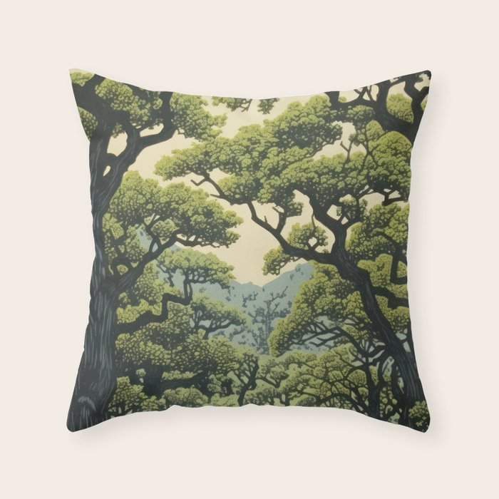 Quiet Panda Forest Throw Pillow Gallery Image 6