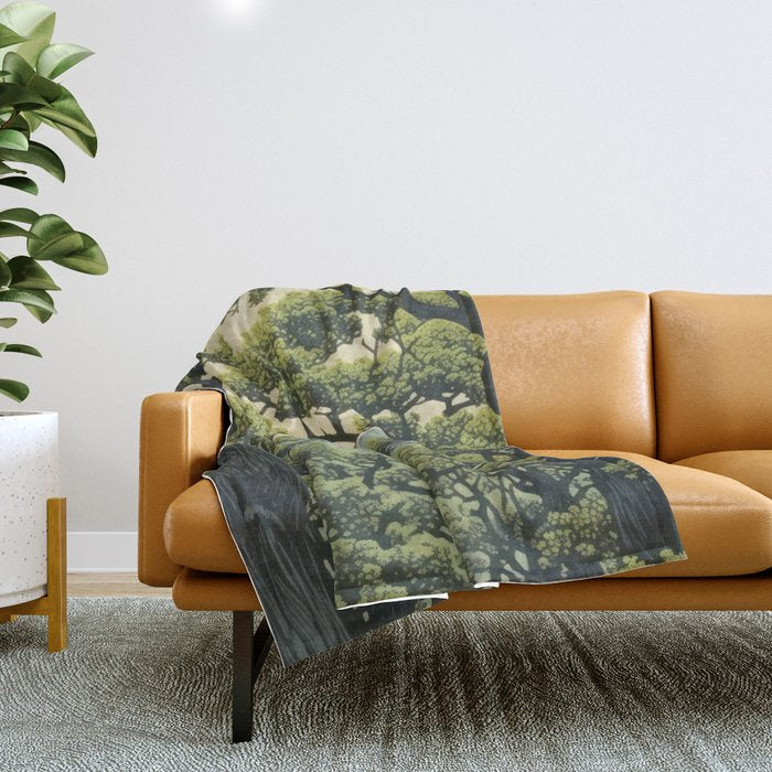 Quiet Panda Forest Throw Blanket Gallery Image 1