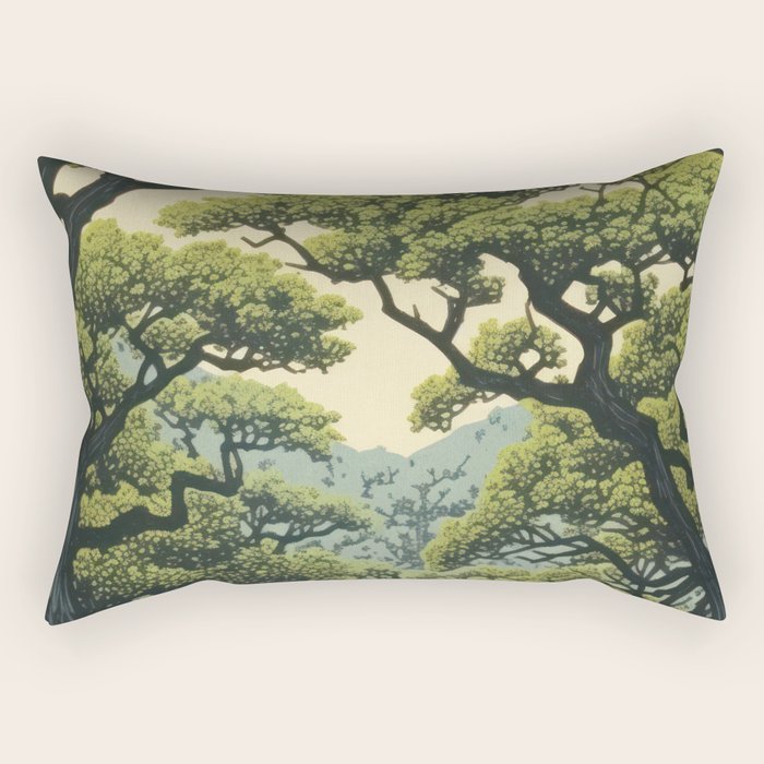 Quiet Panda Forest Rectangular Pillow Gallery Image 2