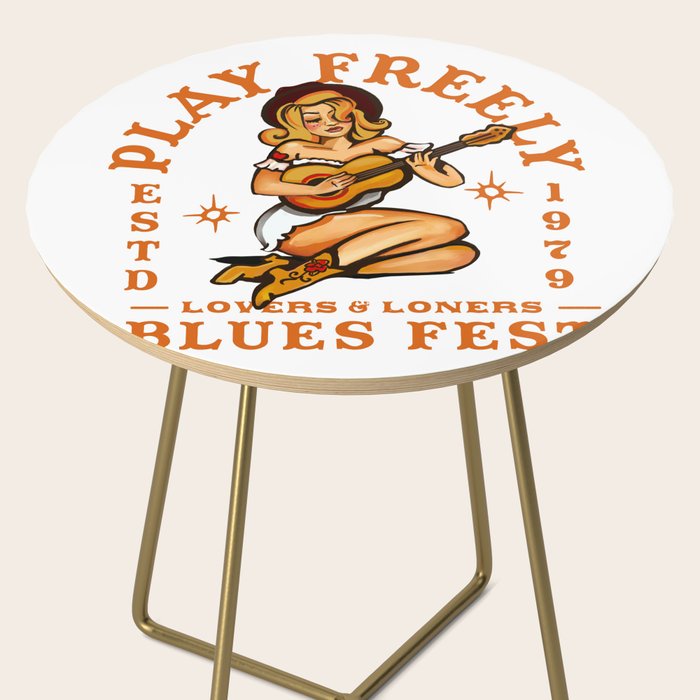Play Freely Lovers & Loners Blues Fest Guitar Girl Side Table Gallery Image 2