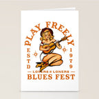 Play Freely Lovers & Loners Blues Fest Guitar Girl Stationery Card Gallery Image 2