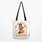 Play Freely Lovers & Loners Blues Fest Guitar Girl Tote Bag Gallery Image 2