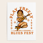 Play Freely Lovers & Loners Blues Fest Guitar Girl Poster Gallery Image 4