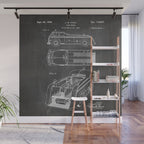 Fire Truck Patent - Fireman Art - Black Chalkboard Wall Mural Gallery Image 1