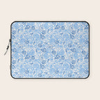 Vintage pastel Blue White Tropical Seashell Retro Boho Coastal Beach Vibe Laptop Sleeve Gallery Image 1