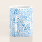 Vintage pastel Blue White Tropical Seashell Retro Boho Coastal Beach Vibe Coffee Mug Gallery Image 4