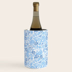 Vintage pastel Blue White Tropical Seashell Retro Boho Coastal Beach Vibe Wine Chiller Gallery Image 2