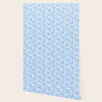Vintage pastel Blue White Tropical Seashell Retro Boho Coastal Beach Vibe Wallpaper Gallery Image 2