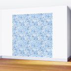 Vintage pastel Blue White Tropical Seashell Retro Boho Coastal Beach Vibe Wall Mural Gallery Image 2