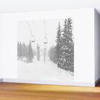 Empty Chairlift // Alone on the Mountain at Copper Whiteout Conditions Foggy Snowfall Wall Mural Gallery Image 2