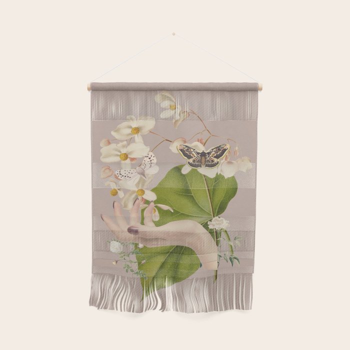 Minimal Collage/ Hand, Plants and Butterflies 8 Wall Hanging Gallery Image 1