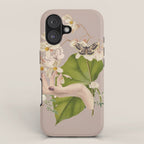 Minimal Collage/ Hand, Plants and Butterflies 8 iPhone Case Gallery Image 1