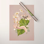Minimal Collage/ Hand, Plants and Butterflies 8 Wrapping Paper Gallery Image 1