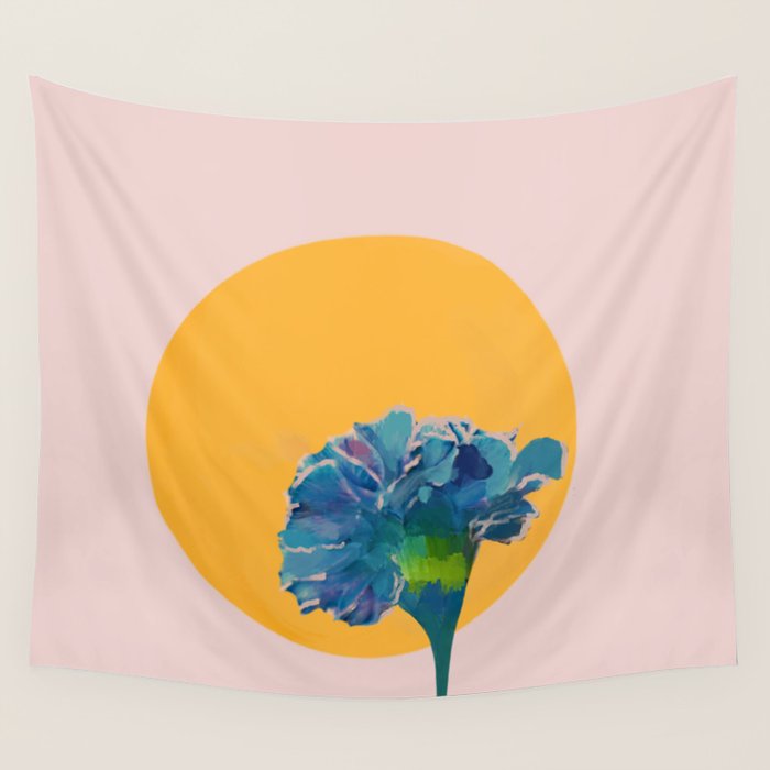 noonday flower | minimal floral Wall Tapestry Gallery Image 1