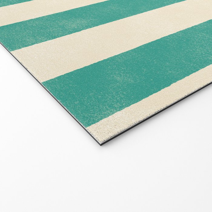 Cabana Stripe - teal and cream Welcome Mat Gallery Image 2