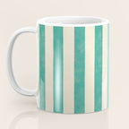 Cabana Stripe - teal and cream Coffee Mug Gallery Image 3