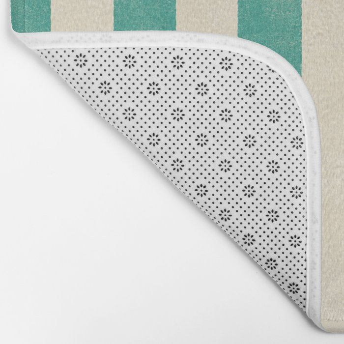 Cabana Stripe - teal and cream Bath Mat Gallery Image 2