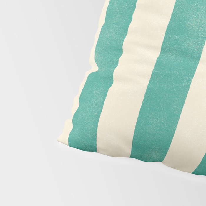 Cabana Stripe - teal and cream Pillow Sham Gallery Image 4