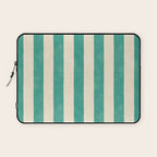 Cabana Stripe - teal and cream Laptop Sleeve Gallery Image 1