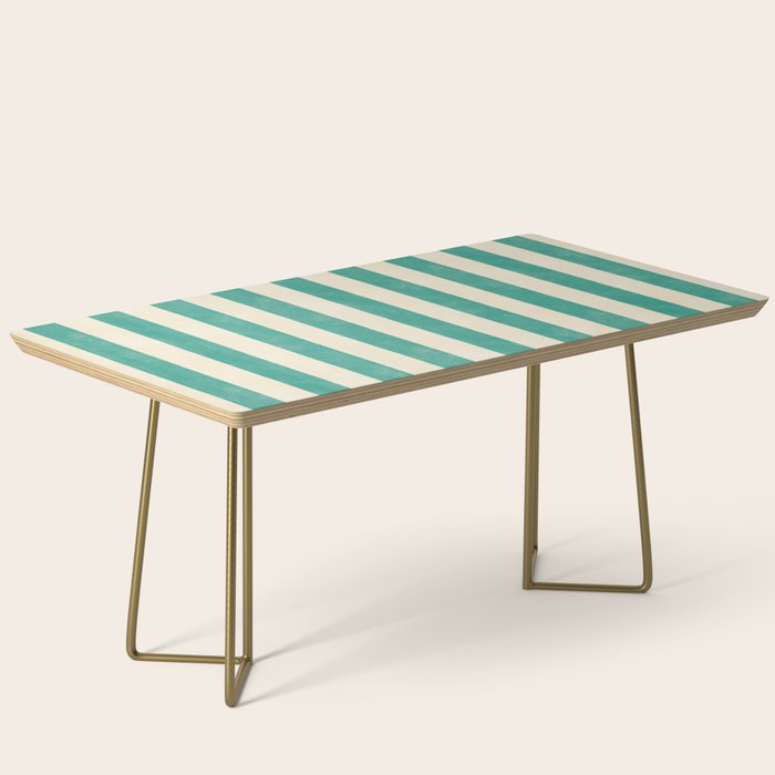 Cabana Stripe - teal and cream Coffee Table Gallery Image 2