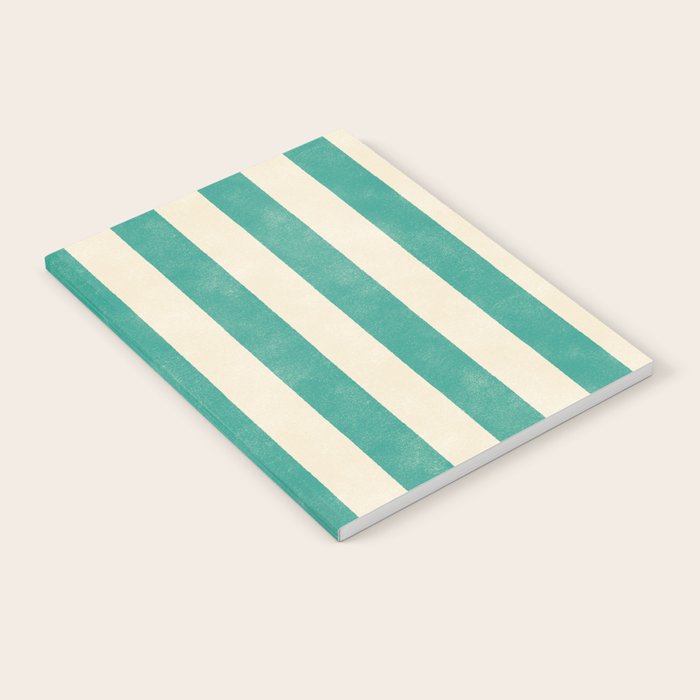 Cabana Stripe - teal and cream Notebook Gallery Image 2