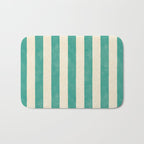 Cabana Stripe - teal and cream Bath Mat Gallery Image 1