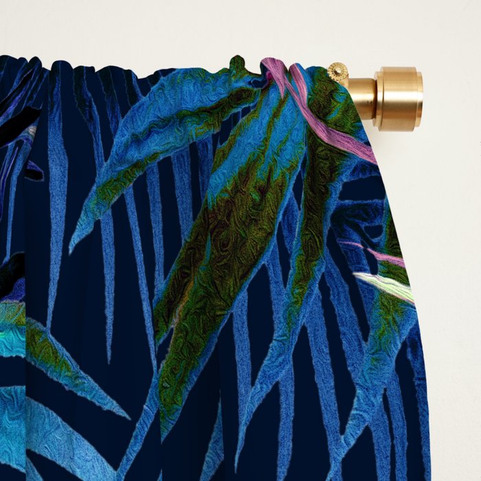 Night Forest Flamingos Window Curtain Gallery Image 2