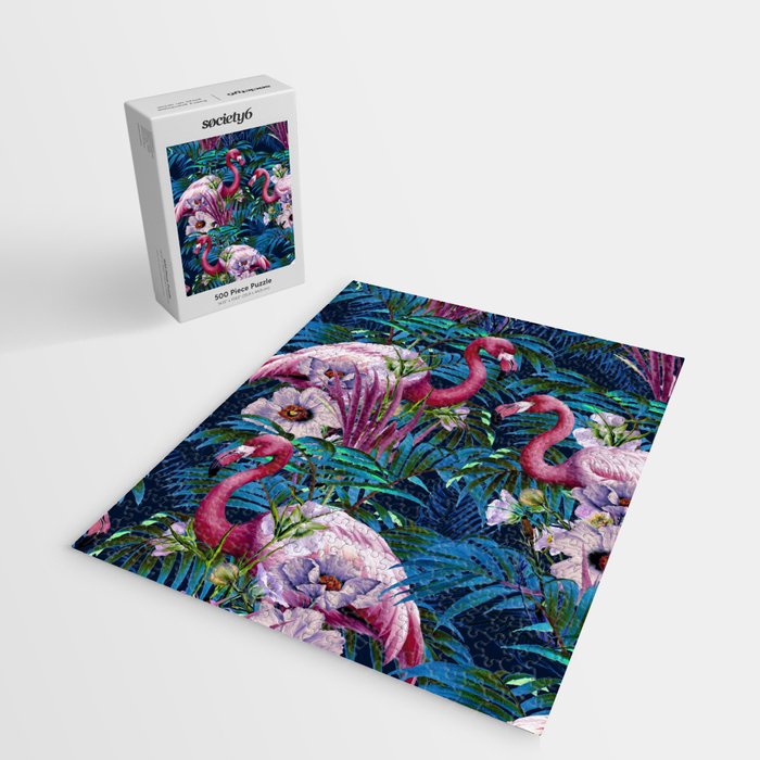 Night Forest Flamingos Jigsaw Puzzle Gallery Image 2