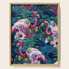 Night Forest Flamingos Serving Tray Gallery Image 1