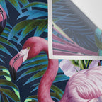 Night Forest Flamingos Wall Tapestry Gallery Image 3