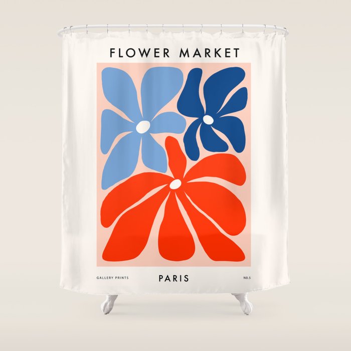 Abstract Matisse Paris Floral Market  Shower Curtain Gallery Image 1