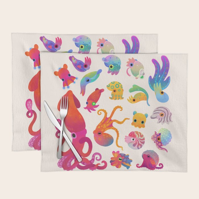 Cephalopod - pastel Placemat Gallery Image 1