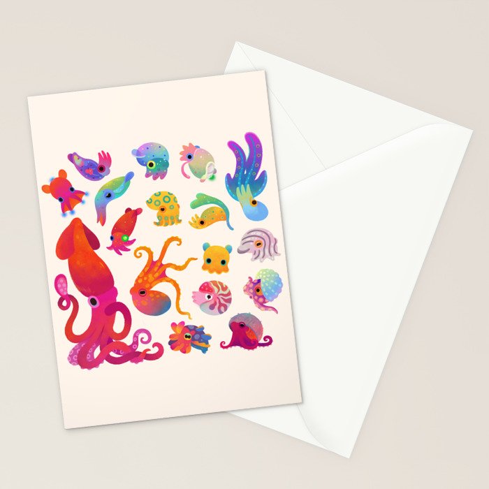 Cephalopod - pastel Stationery Card Gallery Image 2