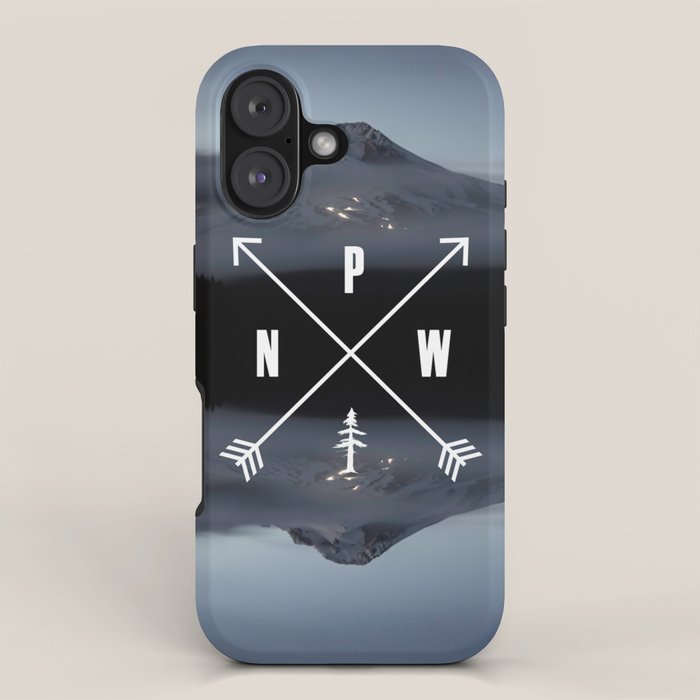 PNW Pacific Northwest Compass - Mt Hood Adventure iPhone Case Gallery Image 1